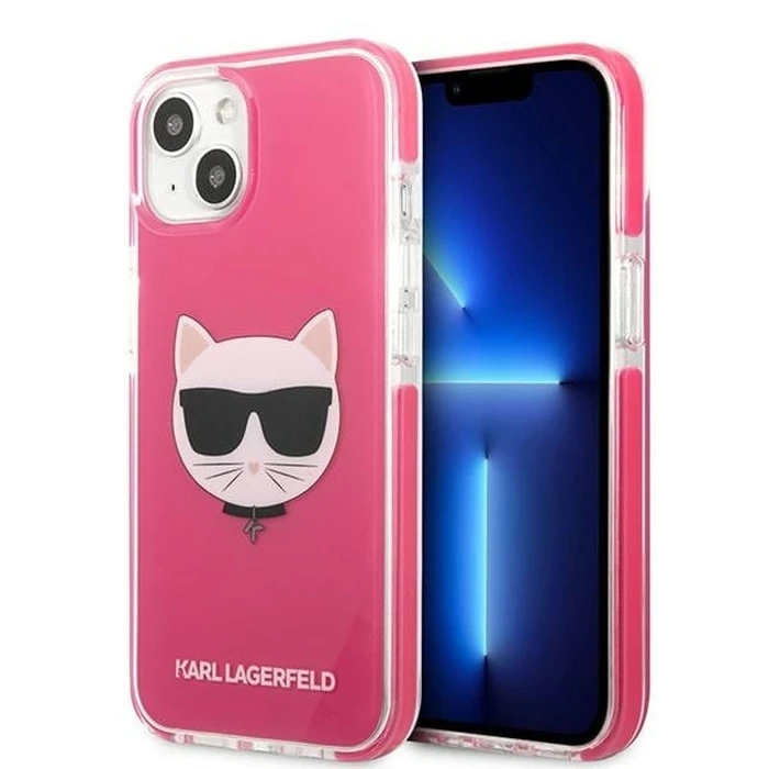 Karl Lagerfeld KLHCP13STPECPI Apple iPhone 13 mini hardcase fuschia Choupette Head