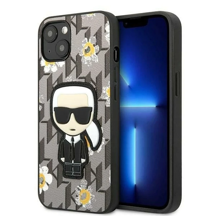 Karl Lagerfeld KLHCP13MPMNFIK1 Apple iPhone 13 grey Flower Ikonik Karl