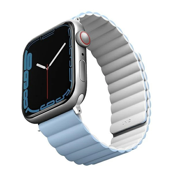UNIQ Revix strap Apple Watch 4/5/6/7/SE/8/9/Ultra 44/45/49mm Reversible Magnetic white-blue