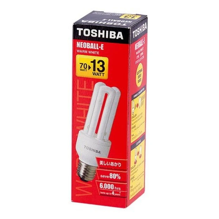 Toshiba Neoball‑E Energy-saving Bulb E27 13W 2700K Warm White (Model EFD13L27E3U)