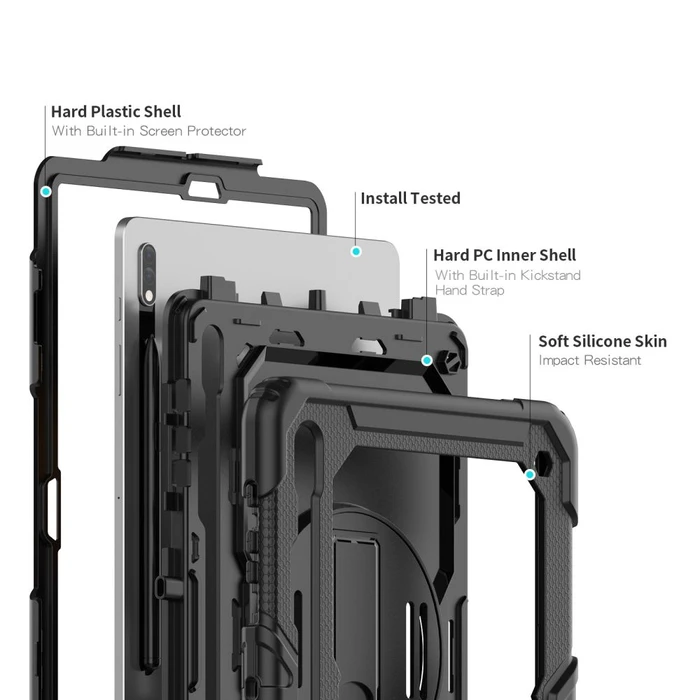 Tech-Protect Solid360 Samsung Galaxy Tab S8+ Plus/S7+ Plus/S7 FE 12.4 Black