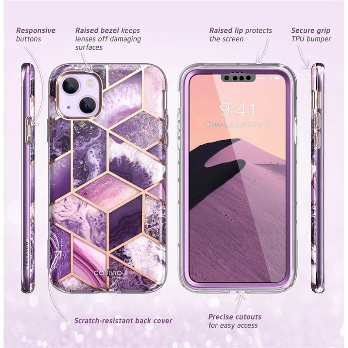 Supcase Cosmo Apple iPhone 14 Plus / 15 Plus Marble Purple