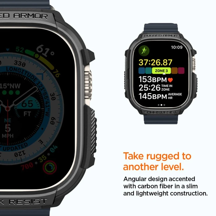 Case Spigen Rugged Armor Apple Watch Ultra 49mm Matte Black
