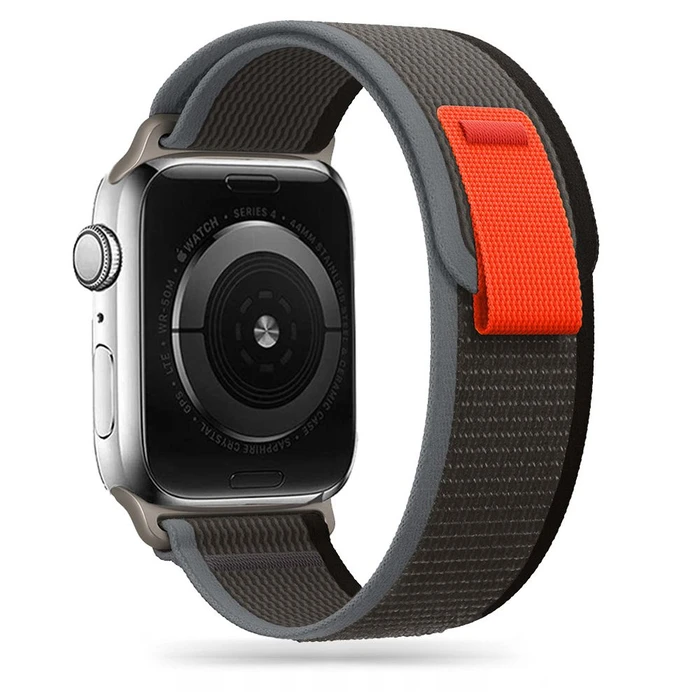 Belt Tech-Protect Nylon Apple Watch 4/5/6/7/SE/8/9/Ultra 44/45/49mm Black/Orange