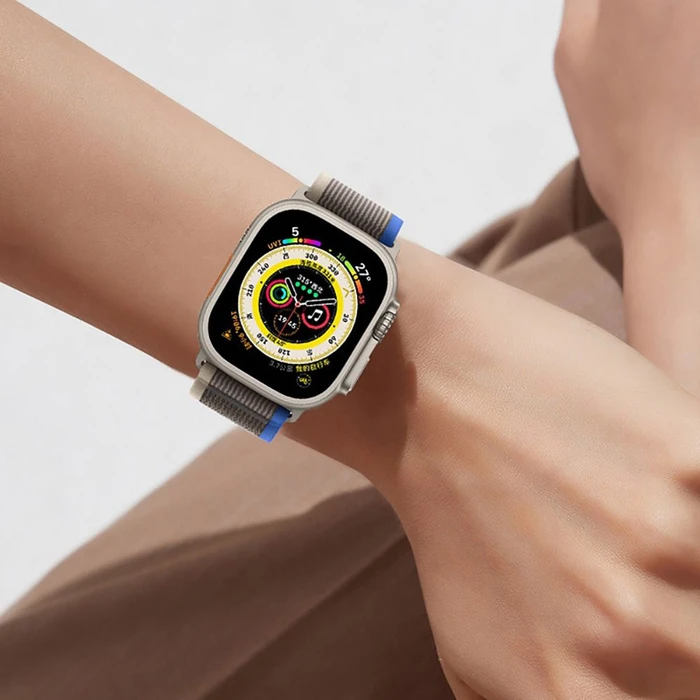 Belt Tech-Protect Nylon Apple Watch 4/5/6/7/SE/8/9/Ultra 44/45/49mm Black/Orange