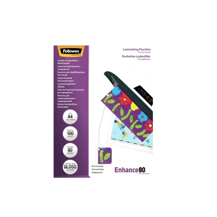 Fellowes Ζελατίνα Πλαστικοποίησης A4 80 microns - Πακέτο 100