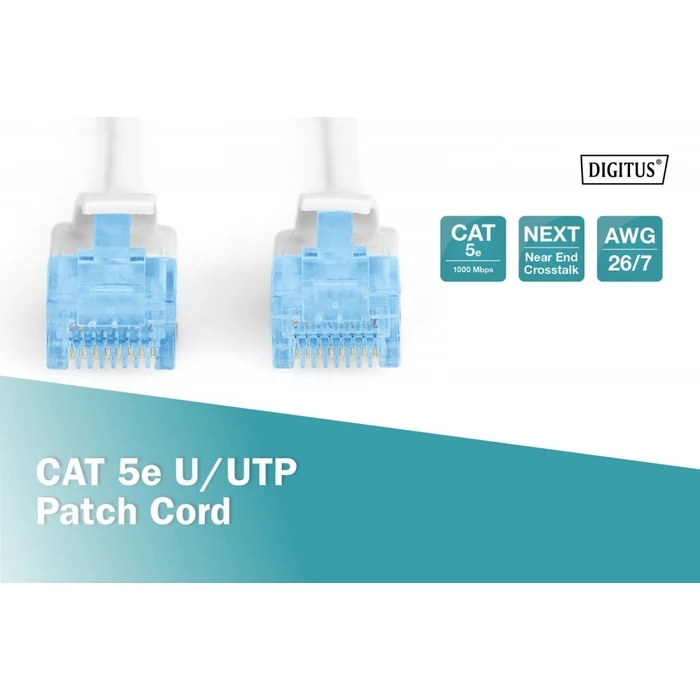 Καλώδιο Δικτύου Digitus Cat 5e U-Utp Patch 1m White