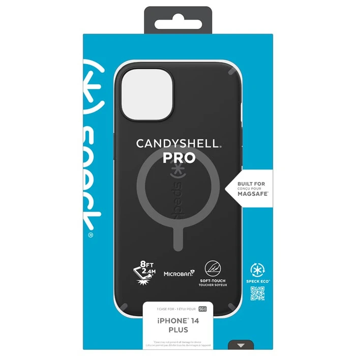Speck CandyShell Pro + MagSafe MICROBAN Apple iPhone 14 Plus / 15 Plus (Black / Slate Grey)