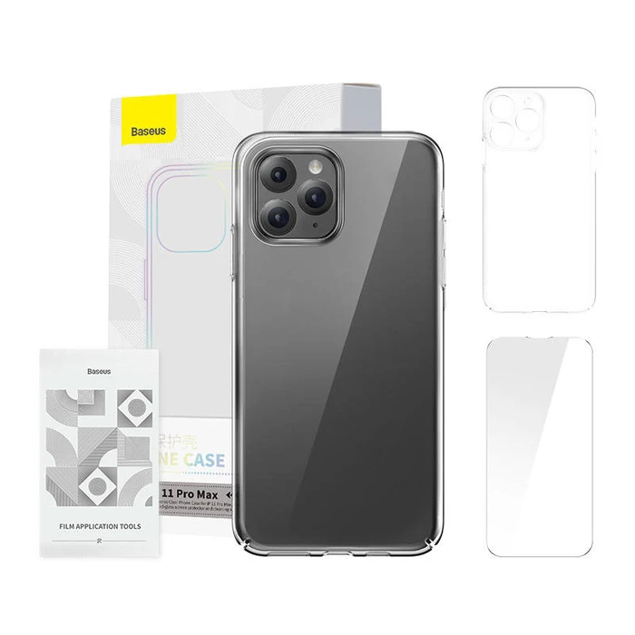 Θήκη Baseus Crystal Series για iPhone 11 pro max (clear) + tempered glass + cleaning kit