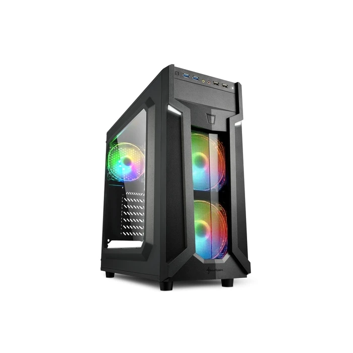 Sharkoon VG6-W RGB Gaming Midi Tower Κουτί Υπολογιστή με Πλαϊνό Παράθυρο Μαύρο