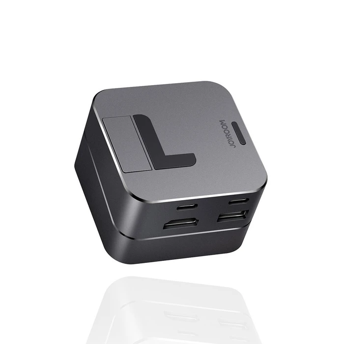 Joyroom Multifunctional Hub USB-C - USB 3.0 / RJ45 / HDMI / USB-C / Thunderbolt for MacBook Pro gray (S-H121 Gray)