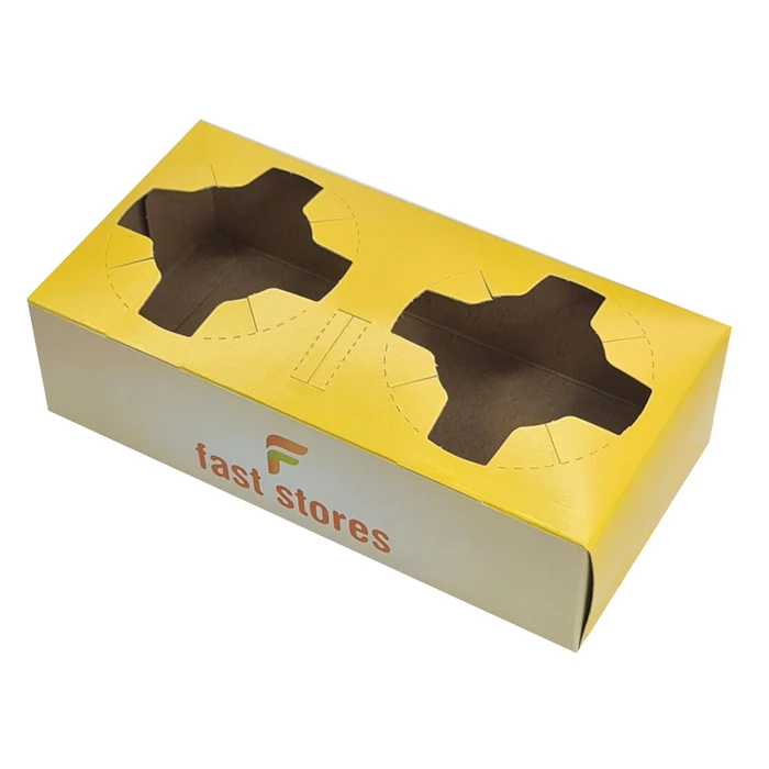 Χάρτινη Ποτηροθήκη Fast Stores 2 Θέσεων, 50Τμχ