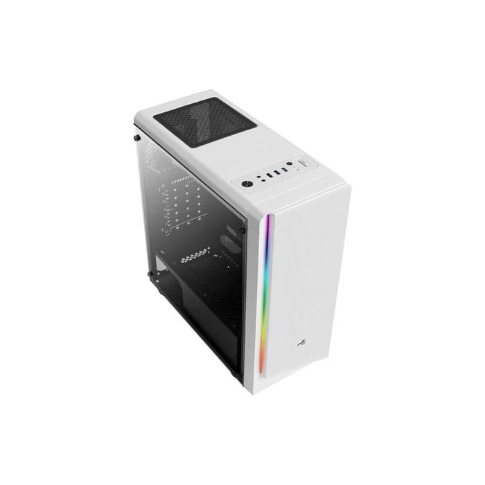 Aerocool Rift Gaming Midi Tower PC Case with Side Window and RGB Lighting - White