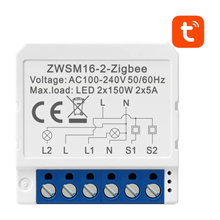 Ενδιάμεσος Διακόπτης Smart ZigBee Avatto ZWSM16-W2 TUYA