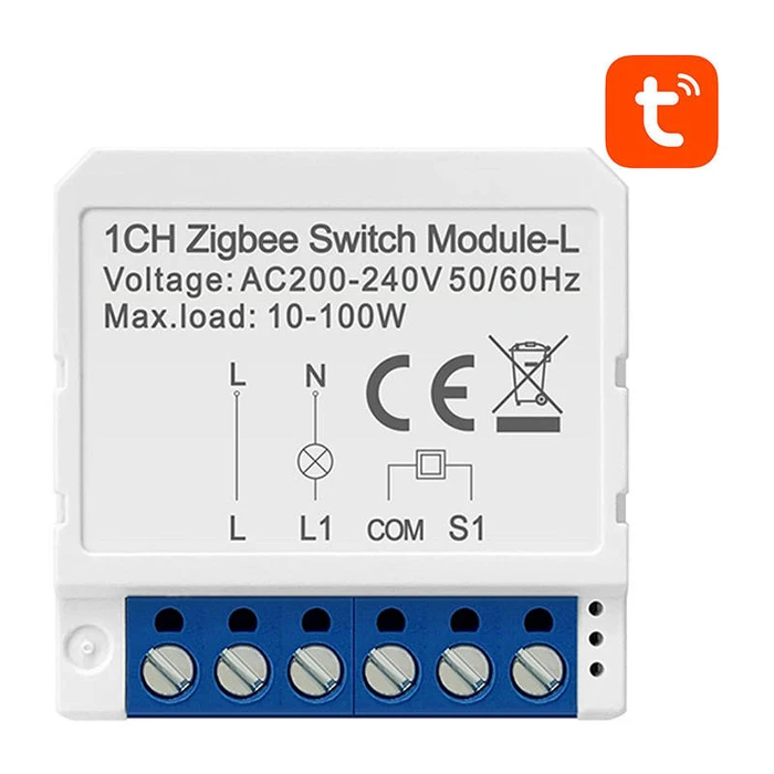 Ενδιάμεσος Διακόπτης Smart ZigBee Avatto LZWSM16-W1 No Neutral TUYA