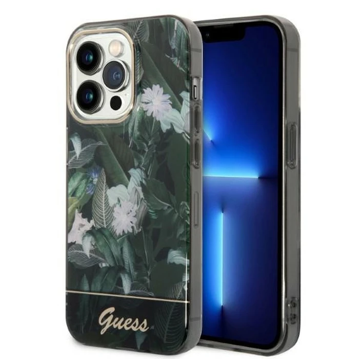 Guess GUHCP14LHGJGHA Apple iPhone 14 Pro green hardcase Jungle Collection