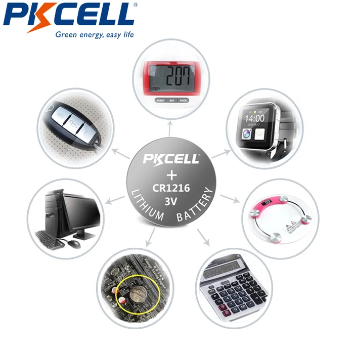 Button Lithium Battery Pkcell CR1216-1B