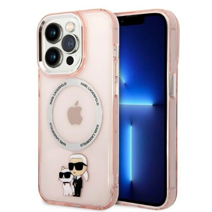 Karl Lagerfeld KLHMP14LHNKCIP Apple iPhone 14 Pro hardcase pink IML NFT Karl&Choupette Magsafe