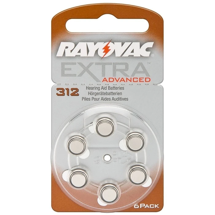 Μπαταρίες Ακουστικών Βαρηκοΐας Rayovac Extra Advanced 312 (6τμχ)