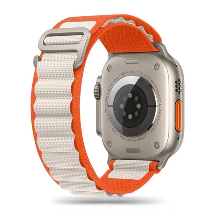 Tech-Protect Nylon Pro strap for Apple Watch 4/5/6/7/SE/8/9/ Ultra 44/45/49mm Orange/Mousy