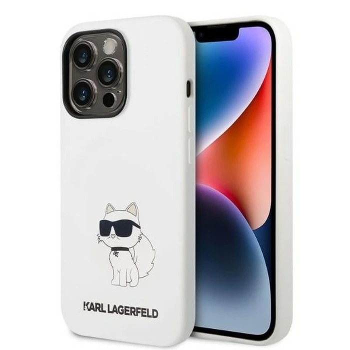 Karl Lagerfeld KLHCP14LSNCHBCH Apple iPhone 14 Pro hardcase white Silicone Choupette