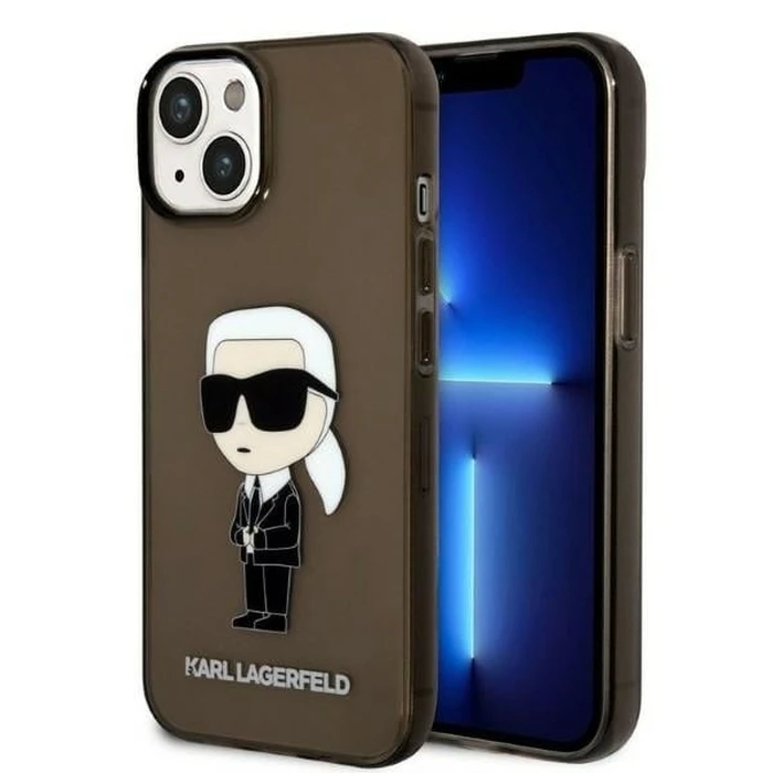 Karl Lagerfeld KLHCP14MHNIKTCK Apple iPhone 14 Plus / 15 Plus black hardcase Ikonik Karl Lagerfeld