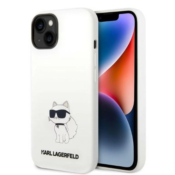 Karl Lagerfeld KLHCP14MSNCHBCH Apple iPhone 14 Plus / 15 Plus hardcase white Silicone Choupette
