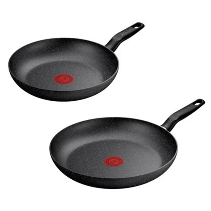 Tefal Frying Pan DARK ESSENTIAL Black Aluminium 24 cm 28 cm 2 Pieces