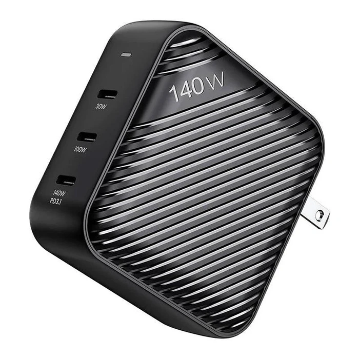 Φορτιστής Πρίζας INVZI GanHub 3x USB-C, 140W, EU/UK/AU/US (black)