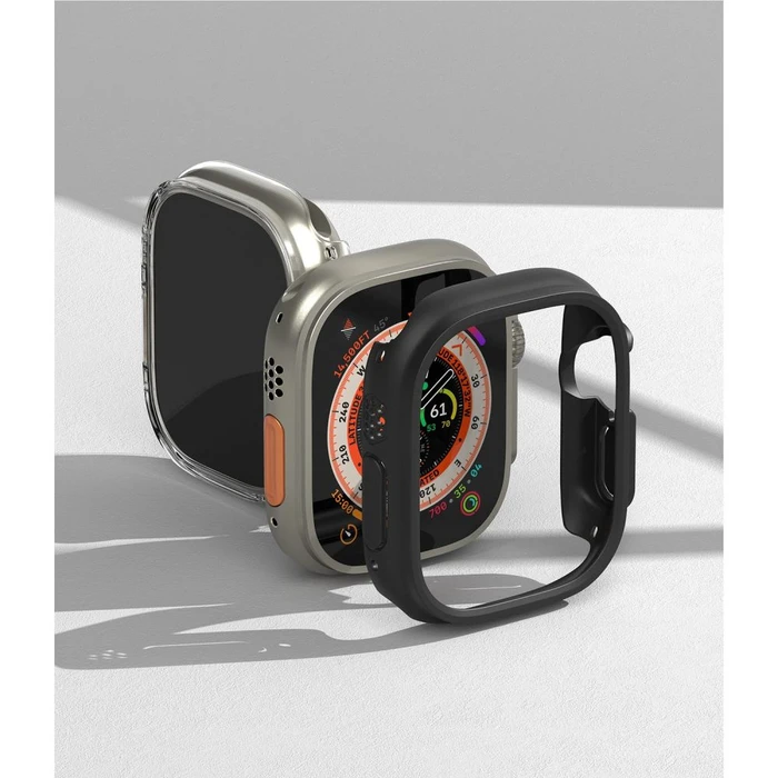 Case Ringke Slim Apple Watch Ultra 1 / 2 / 3 49mm Clear & Matte Black [2 PACK]