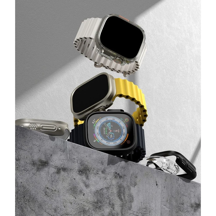 Case Ringke Slim Apple Watch Ultra 1 / 2 / 3 49mm Clear & Titanium Grey [2 PACK]