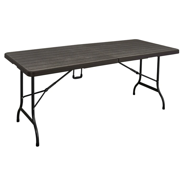 METAL TABLE CATERING SUITCASE FOLDING IN IMITATION WOOD-DIMENSIONS: L179.5xW74xH72cm