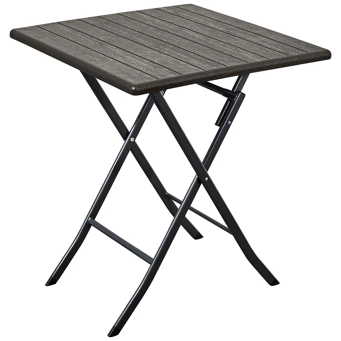 METAL CATERING TABLE FOLDABLE IN IMITATION WOOD-DIMENSIONS: L62xW62xH73cm