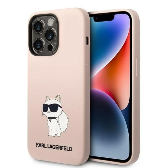Karl Lagerfeld KLHCP14LSNCHBCP Apple iPhone 14 Pro hardcase pink Silicone Choupette