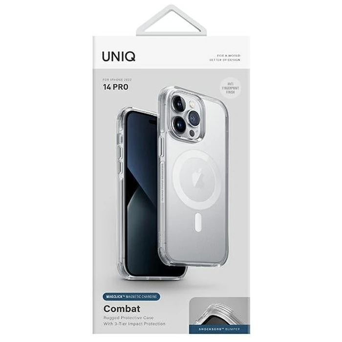 UNIQ Combat Apple iPhone 14 Pro MagClick Charging dove satin clear