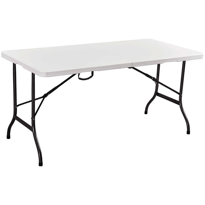Foldable Metal Catering Table (Suitcase Fold) - White, 152 x 74.5 x 72 cm (SKU 31-30797, Velco)