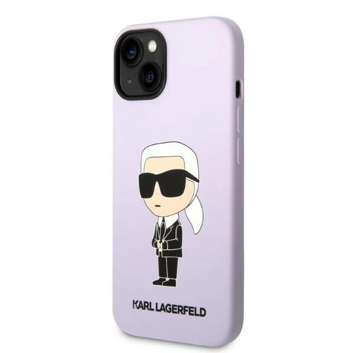 Karl Lagerfeld KLHCP14MSNIKBCU Apple iPhone 14 Plus / 15 Plus hardcase purple Silicone Ikonik