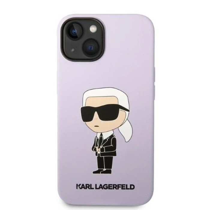 Karl Lagerfeld KLHCP14MSNIKBCU Apple iPhone 14 Plus / 15 Plus hardcase purple Silicone Ikonik