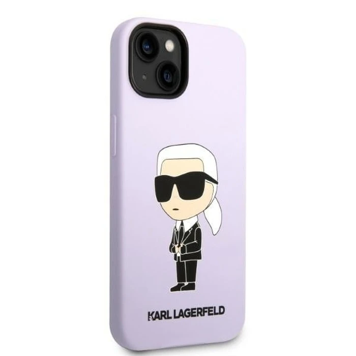 Karl Lagerfeld KLHCP14MSNIKBCU Apple iPhone 14 Plus / 15 Plus hardcase purple Silicone Ikonik