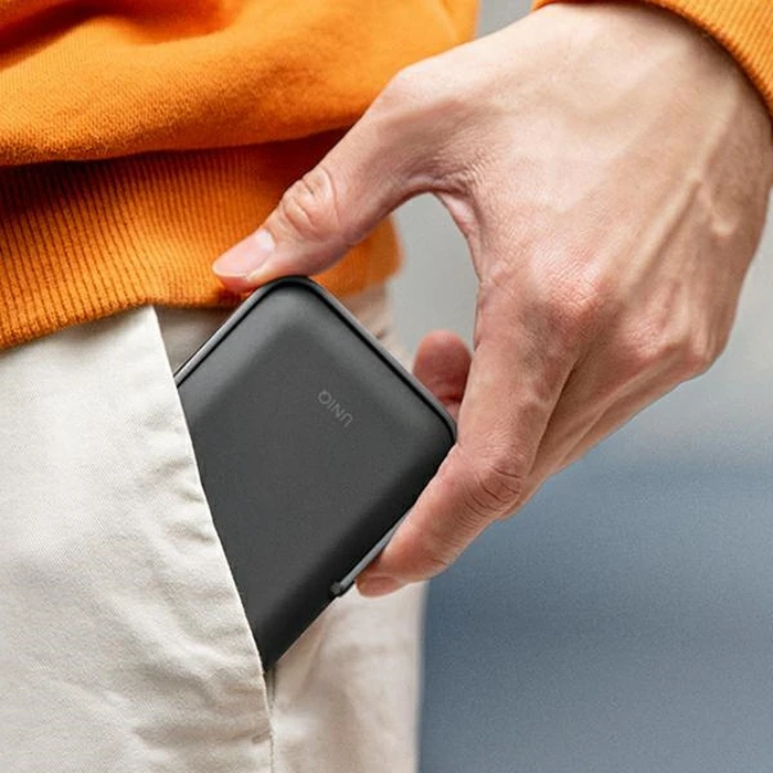 Powerbank UNIQ Hoveo 5000mAh USB-C 20W PD Fast charge Wireless Magnetic charcoal grey