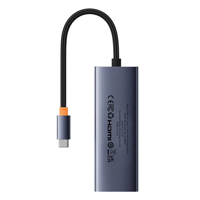 USB Hub 5-in-1 Baseus UltraJoy Series USB-C to HDMI4K@30Hz+3xUSB 3.0+1xPD (grey)