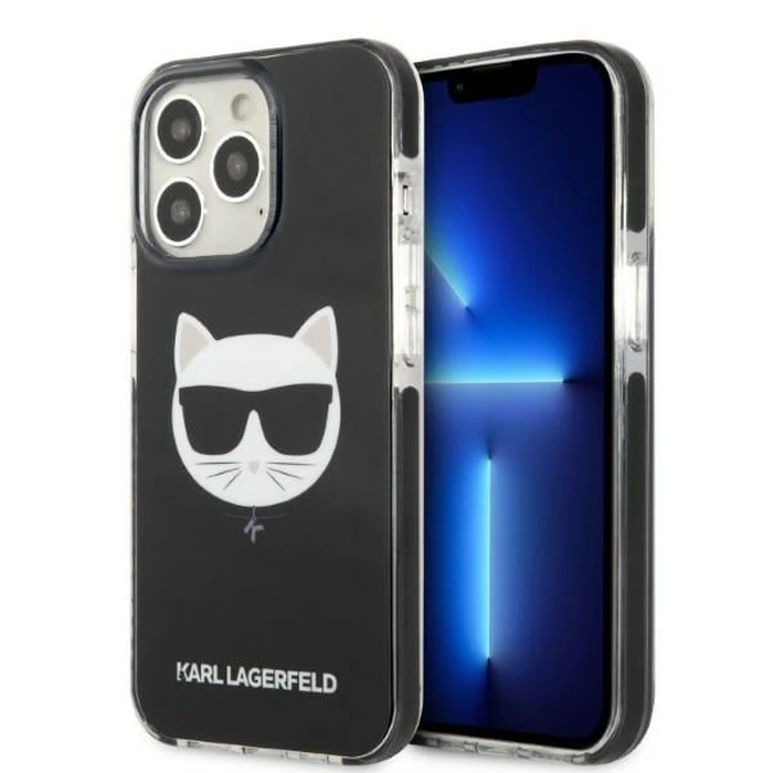 Karl Lagerfeld KLHCP13LTPECK Apple iPhone 13 Pro hardcase black Choupette Head