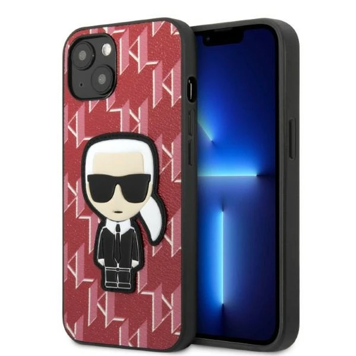 Karl Lagerfeld KLHCP13MPMNIKPI Apple iPhone 13 hardcase red Monogram Ikonik Patch