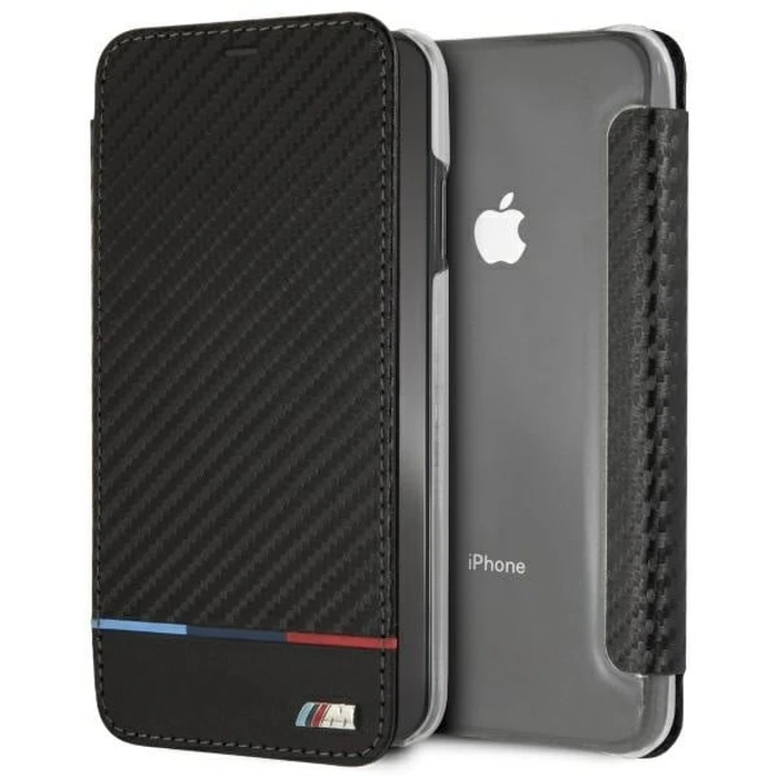 BMW BMTRBKI65PUCARTCBK Apple iPhone XS Max book black Carbon Tricolor Stripe