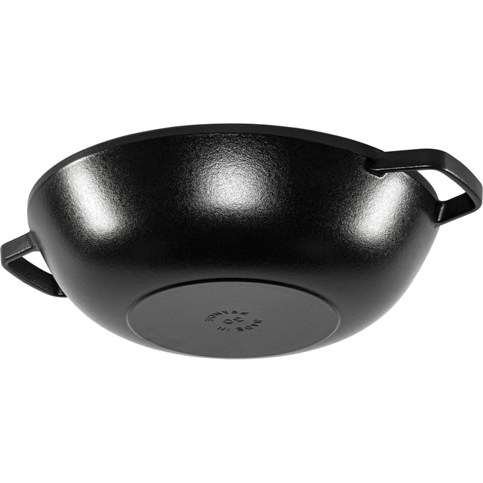 Staub Τηγάνι Wok από Χυτοσίδηρο 30 εκ. με Καπάκι, Μαύρο