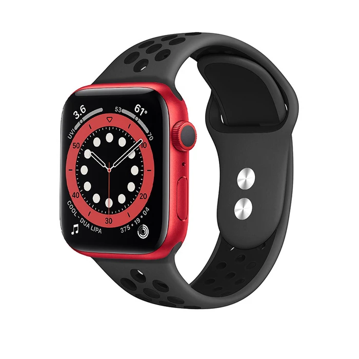 Belt Crong Duo Sport Apple Watch 4/5/6/7/SE/8/9/10 40/41/42mm (gray/black)