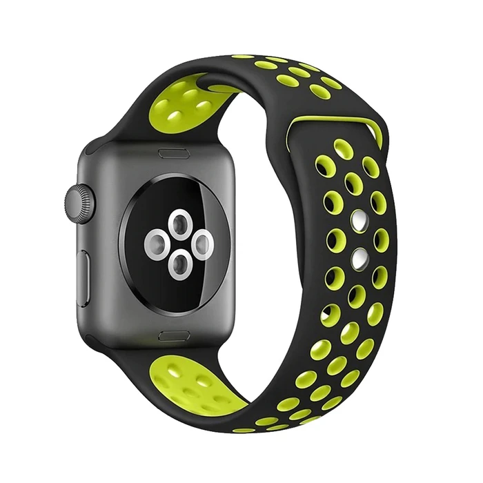 Band Crong Duo Sport Apple Watch 4/5/6/7/SE/8/9/10 40/41/42mm (black/lime)