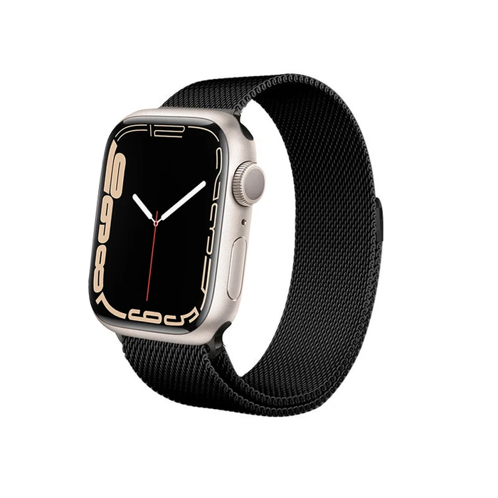 Bracelet Crong Milano Steel Apple Watch 4/5/6/7/SE/8/9/Ultra 44/45/49mm (black)