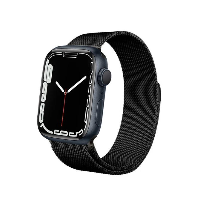 Bracelet Crong Milano Steel Apple Watch 4/5/6/7/SE/8/9/Ultra 44/45/49mm (black)
