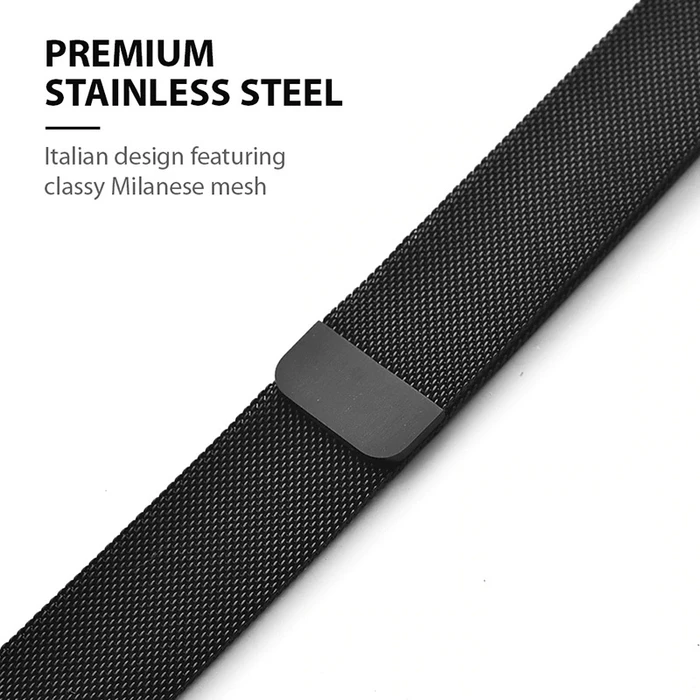 Bracelet Crong Milano Steel Apple Watch 4/5/6/7/SE/8/9/Ultra 44/45/49mm (black)